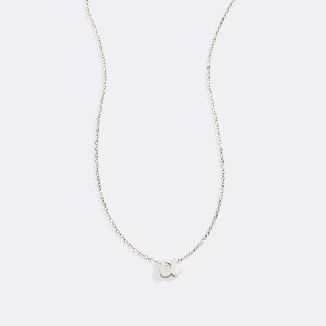 Tiny Script Initial Necklace - Image 7