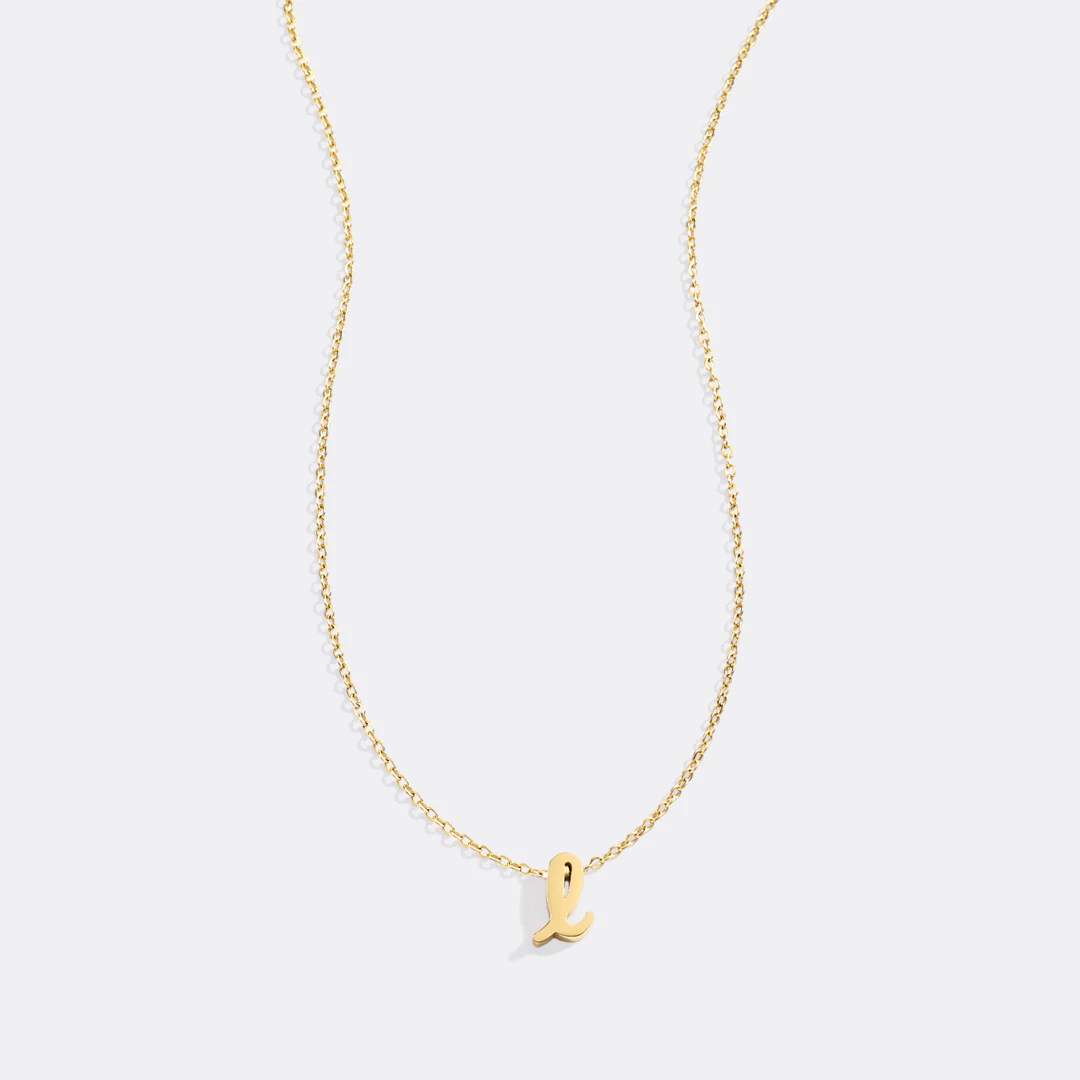 Tiny Script Initial Necklace - Image 71
