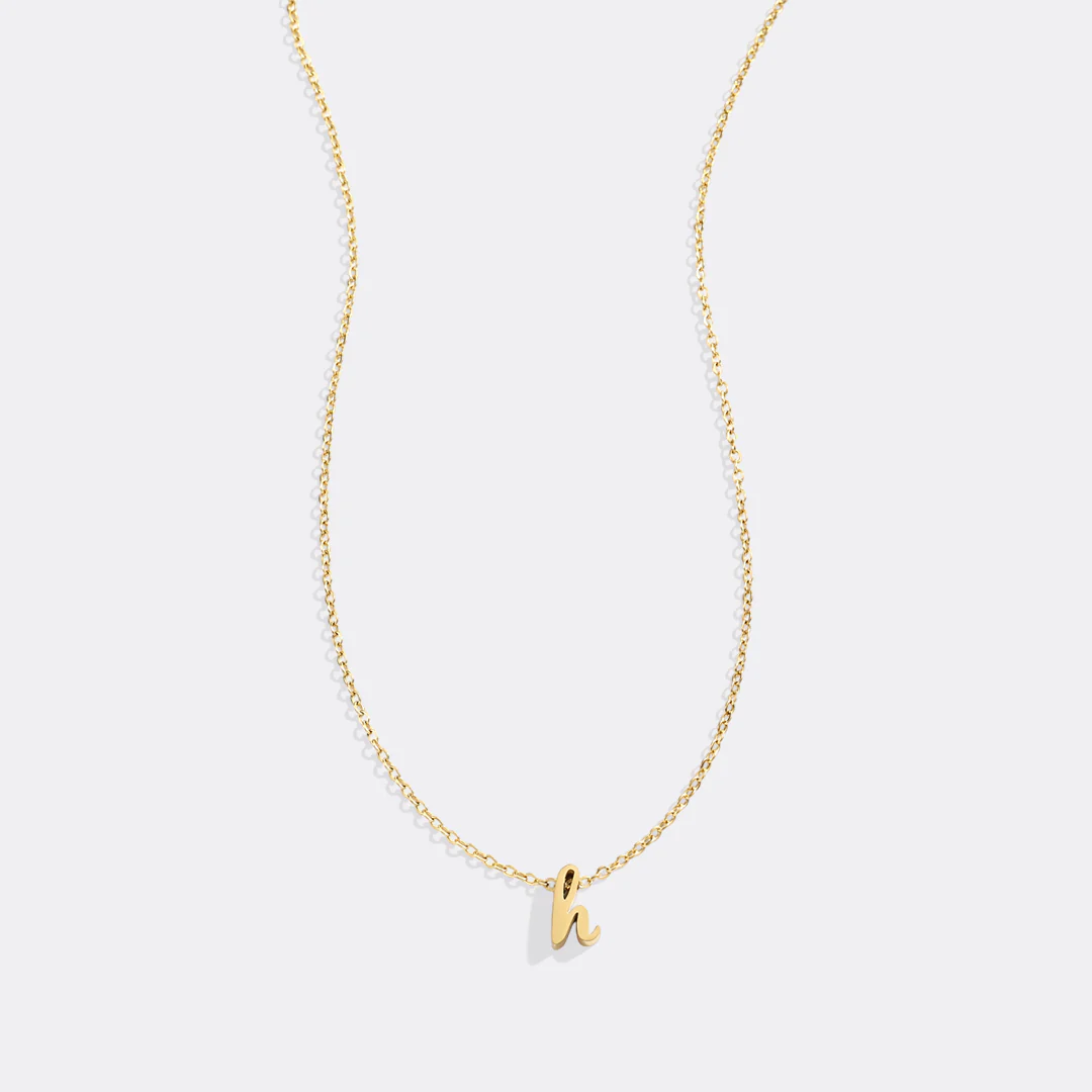 Tiny Script Initial Necklace - Image 74