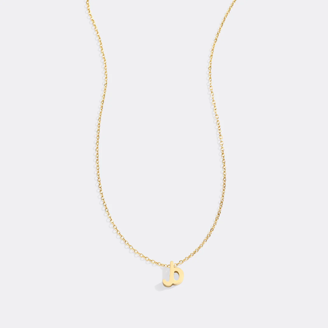 Tiny Script Initial Necklace - Image 76