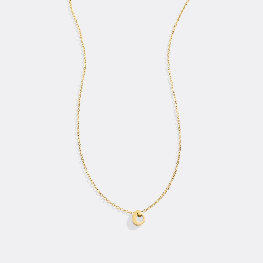 Tiny Script Initial Necklace - Image 77