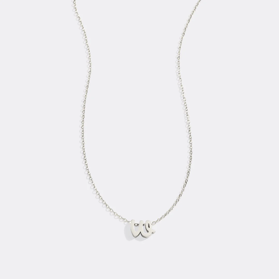 Tiny Script Initial Necklace - Image 9