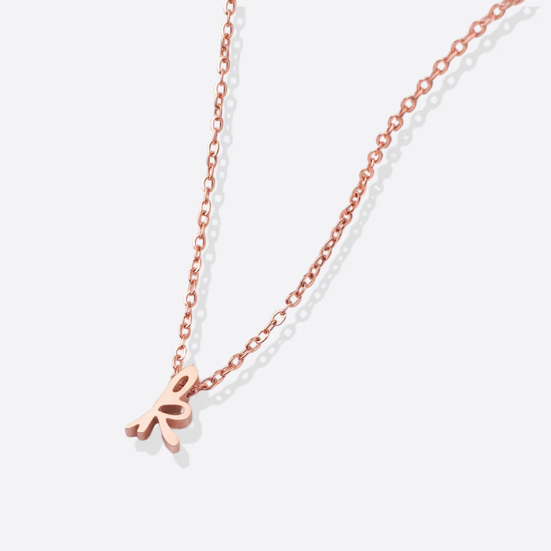 Tiny Script Initial Necklace - Image 90