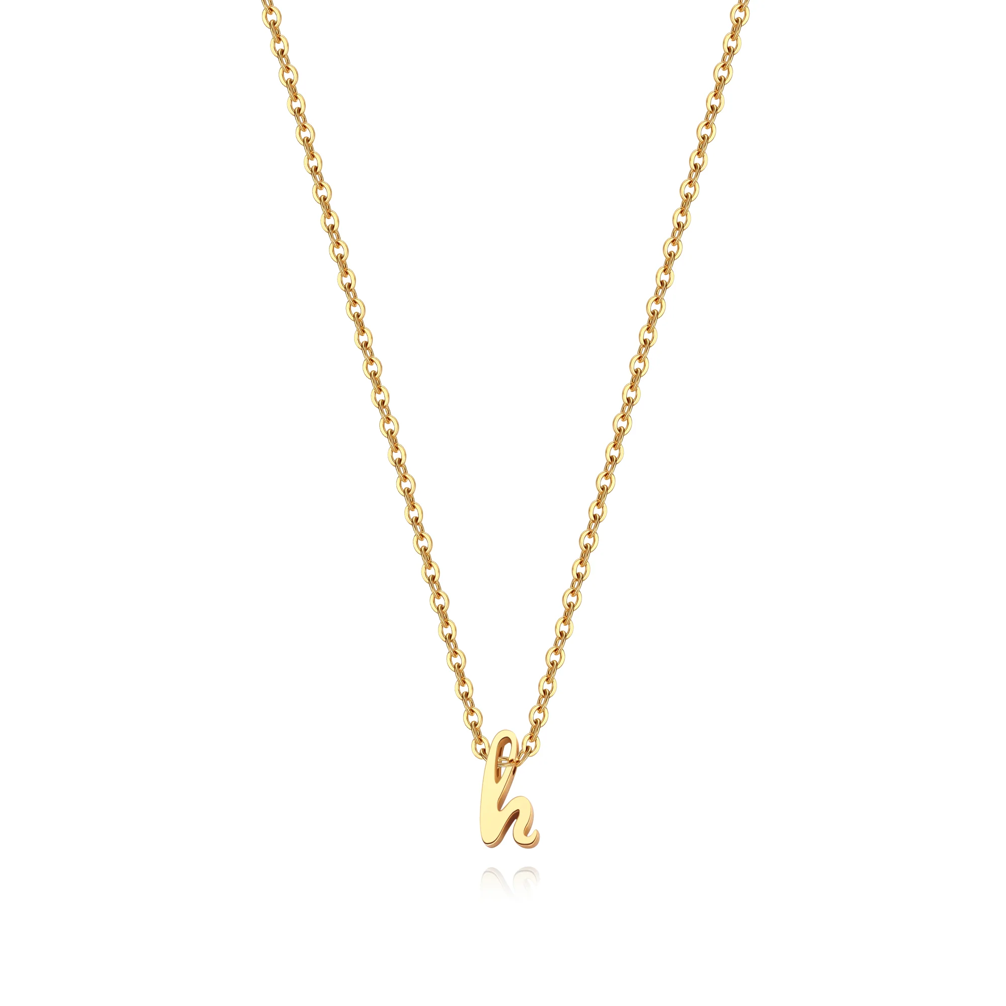 Tiny Script Initial Necklace - Image 99