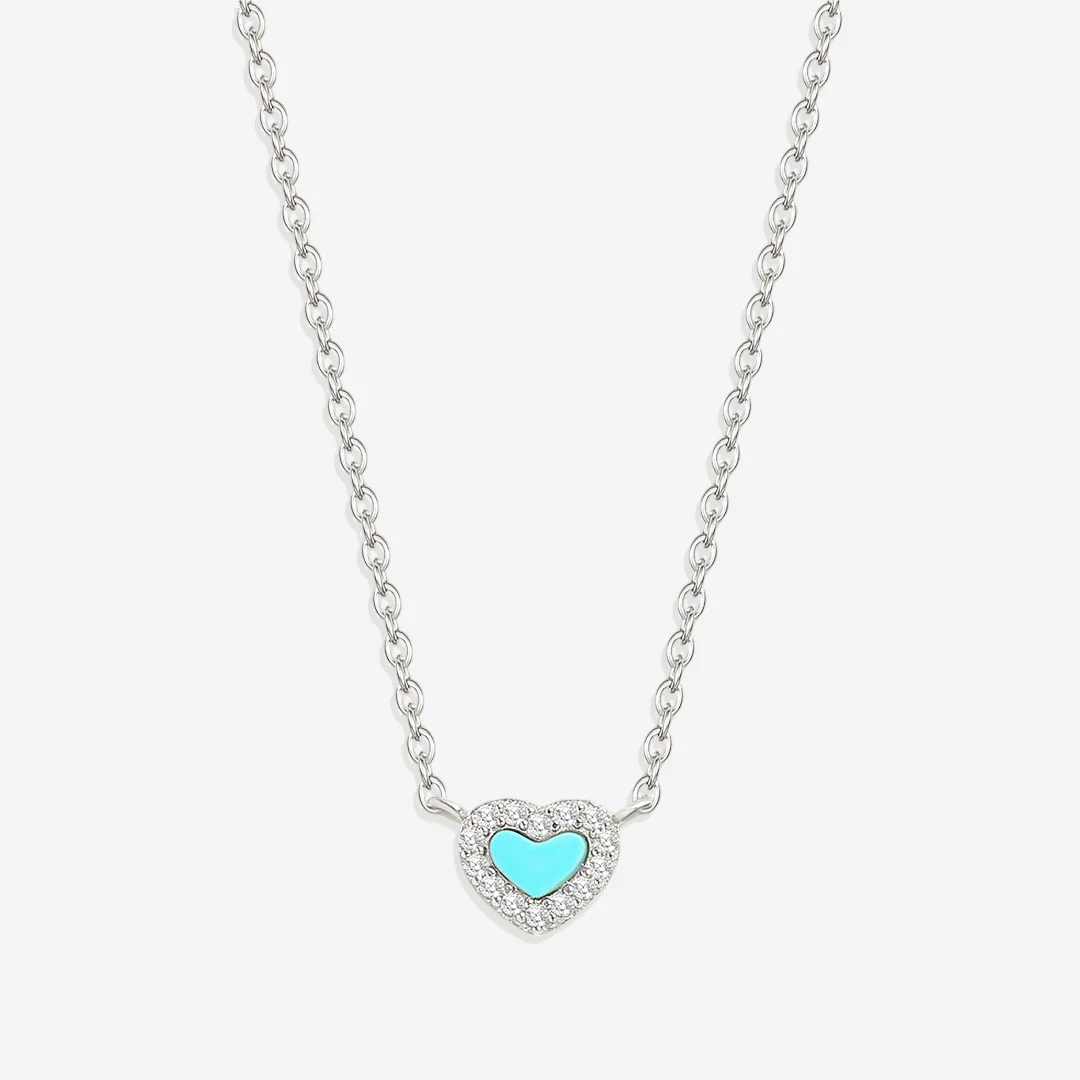Tiny Turquoise Heart Choker - Image 11