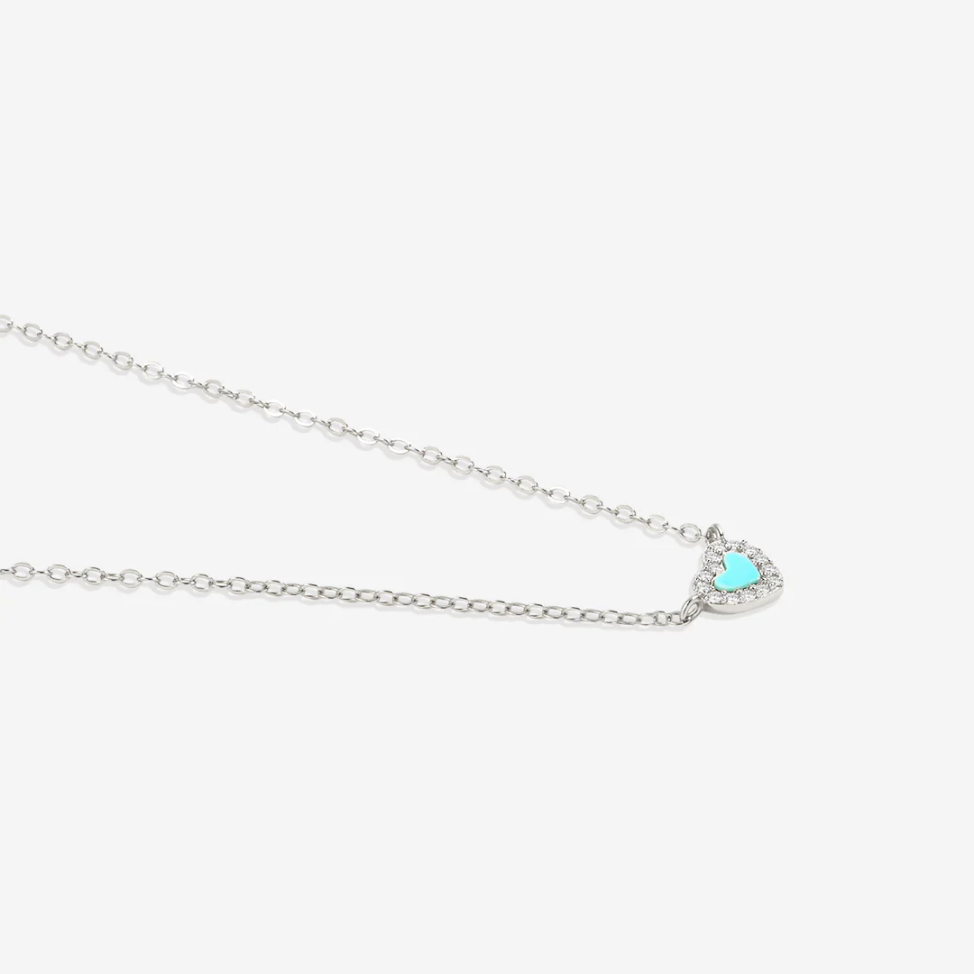 Tiny Turquoise Heart Choker - Image 13