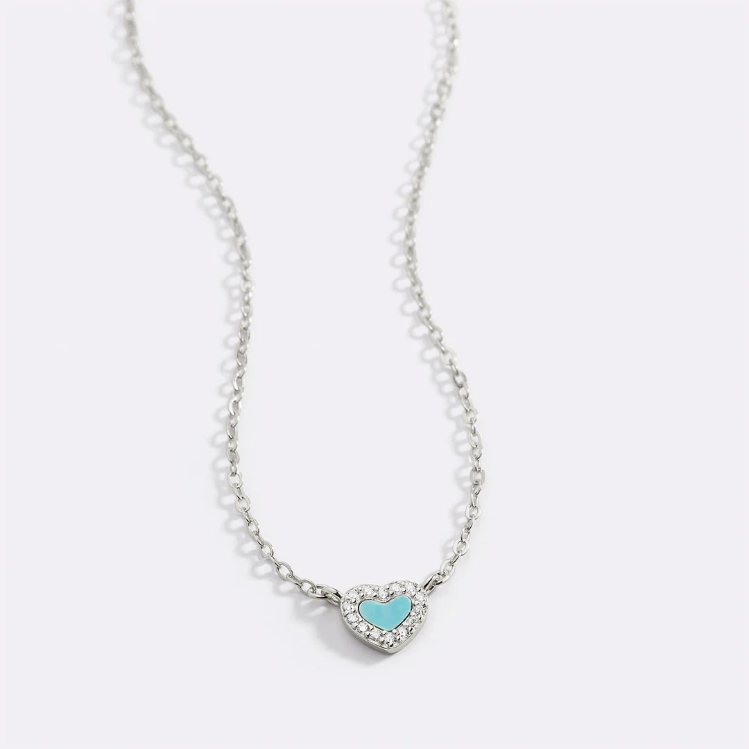 Tiny Turquoise Heart Choker - Image 17