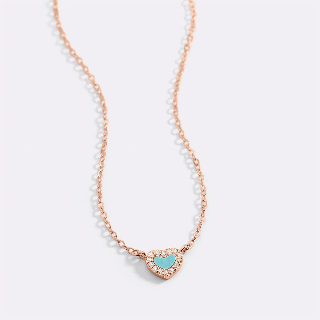 Tiny Turquoise Heart Choker - Image 19
