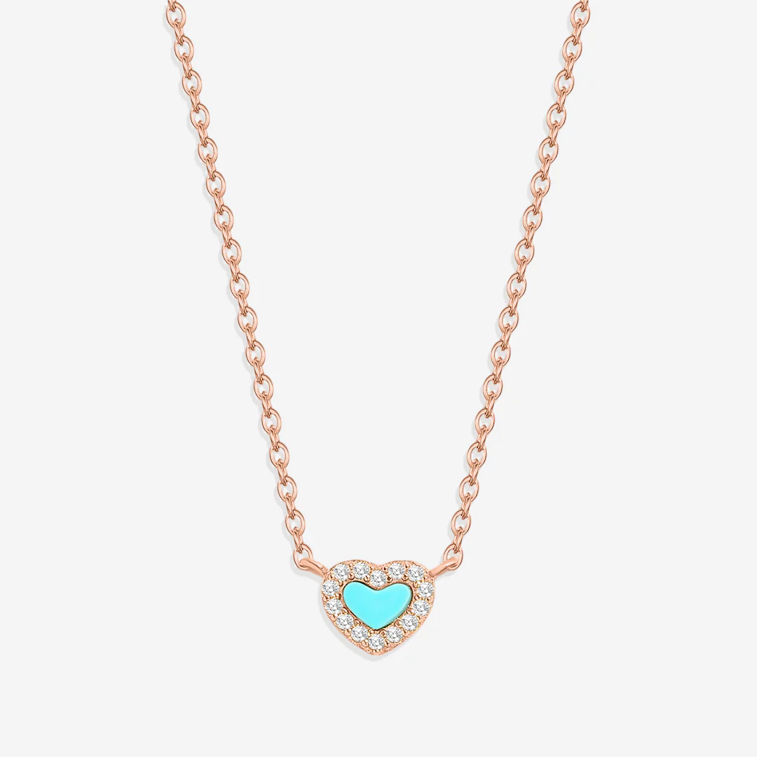 Tiny Turquoise Heart Choker - Image 5