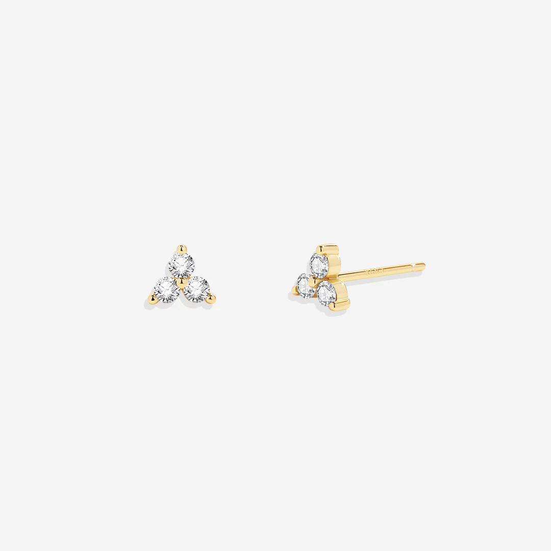 Trinity Birthstone Stud Earrings - Image 11