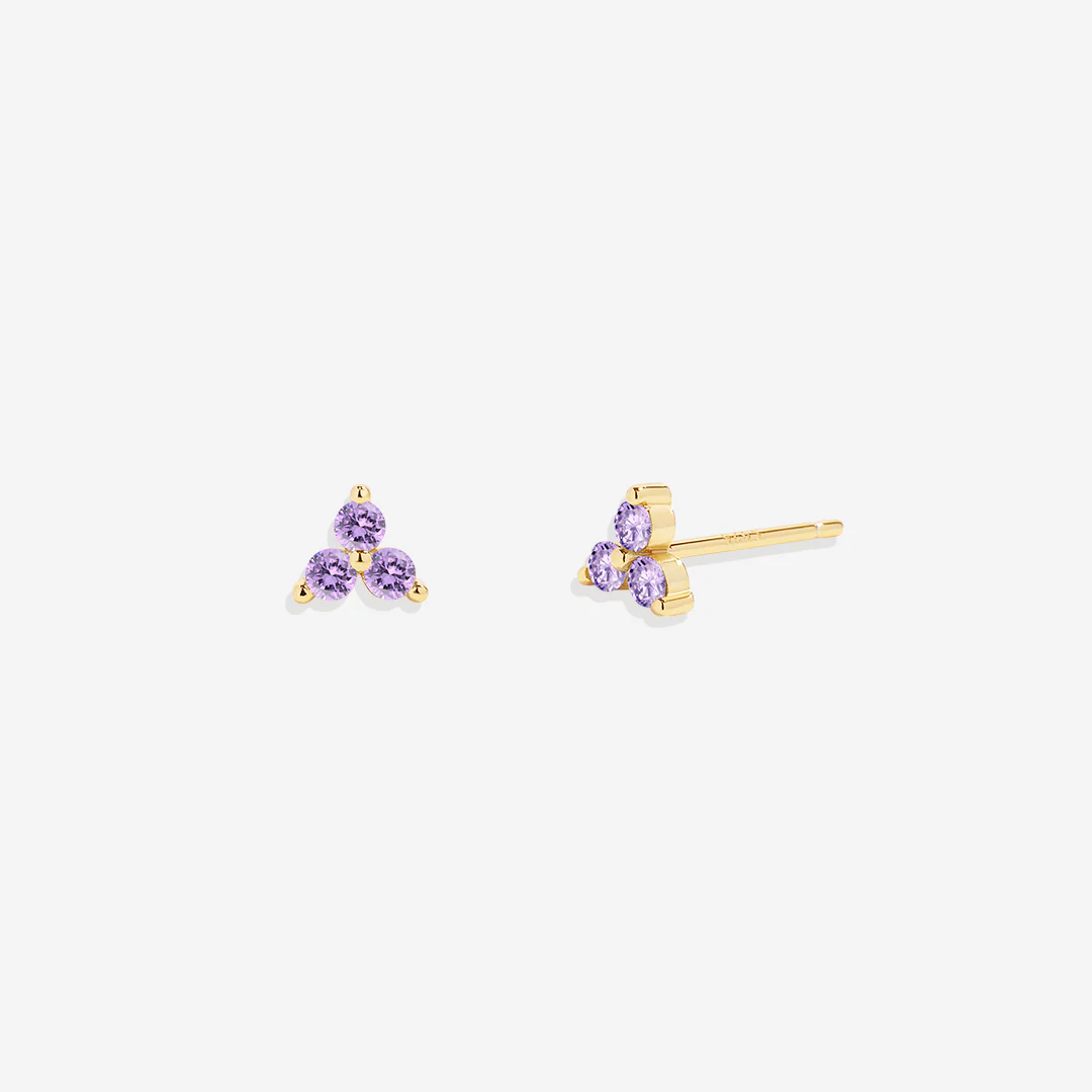 Trinity Birthstone Stud Earrings - Image 14