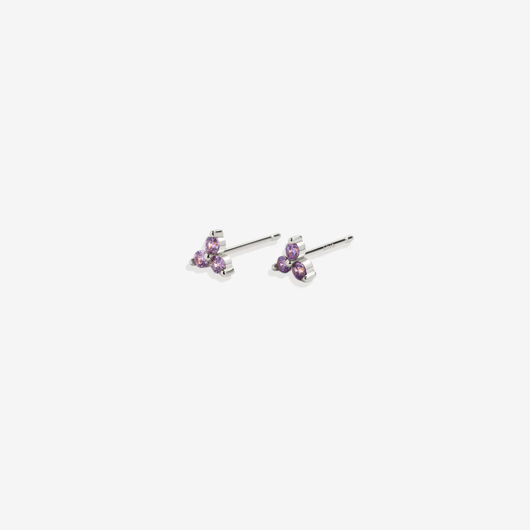 Trinity Birthstone Stud Earrings - Image 24