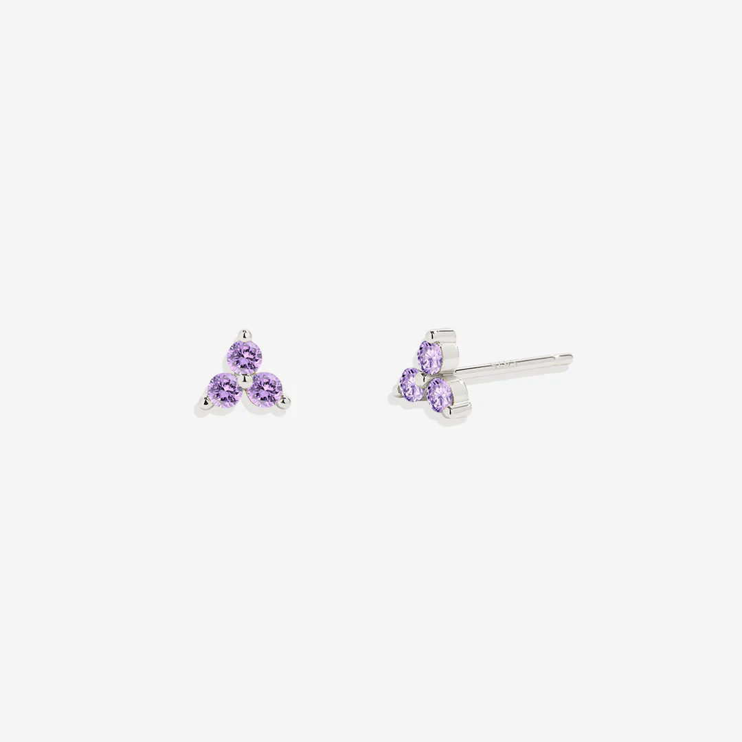 Trinity Birthstone Stud Earrings - Image 30