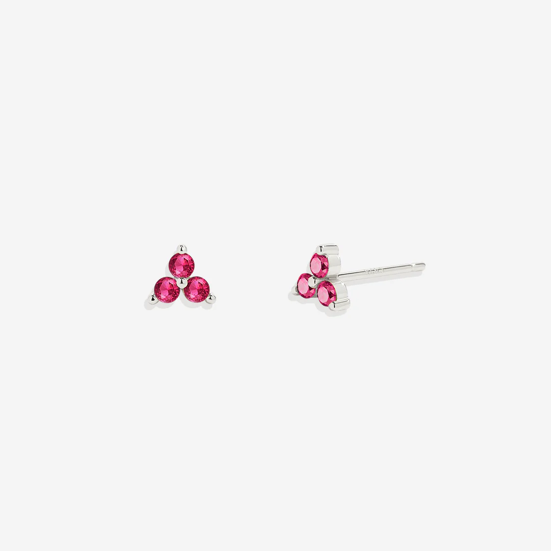 Trinity Birthstone Stud Earrings - Image 34