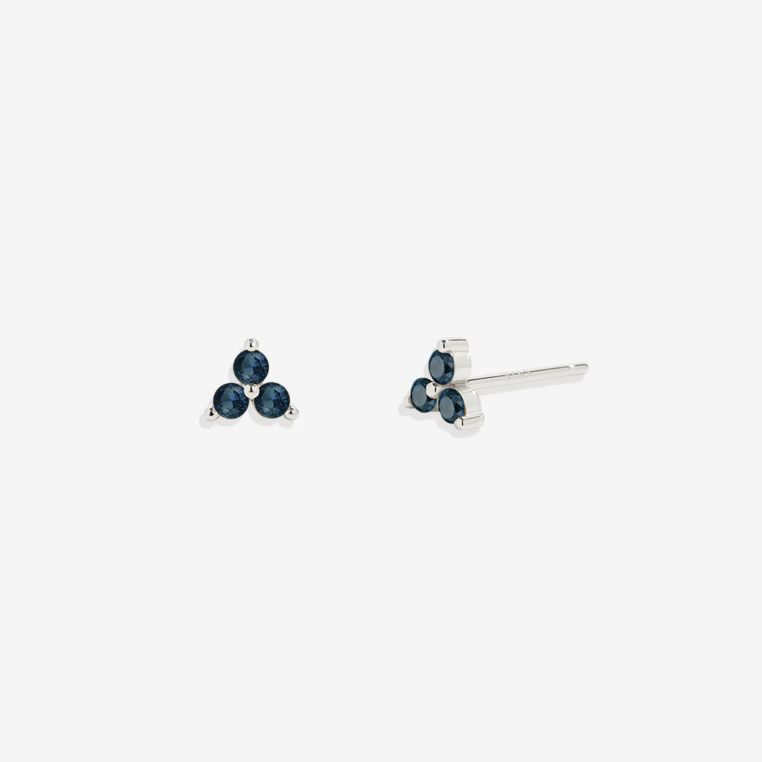 Trinity Birthstone Stud Earrings - Image 36
