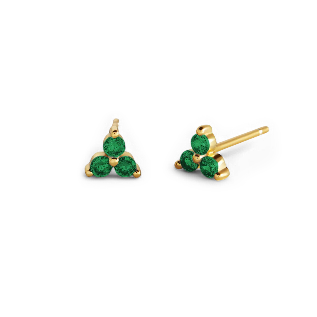 Trinity Birthstone Stud Earrings - Image 45