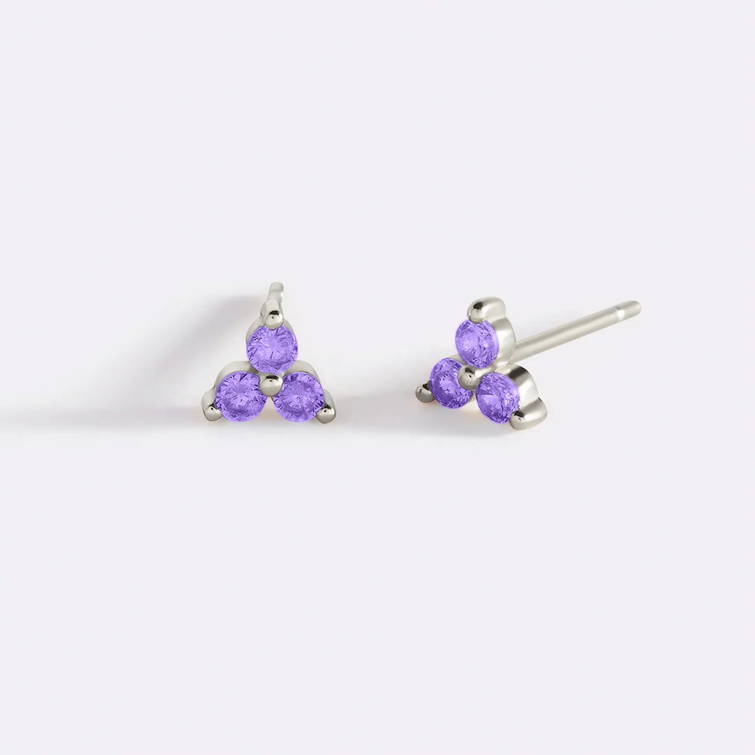 Trinity Birthstone Stud Earrings - Image 59