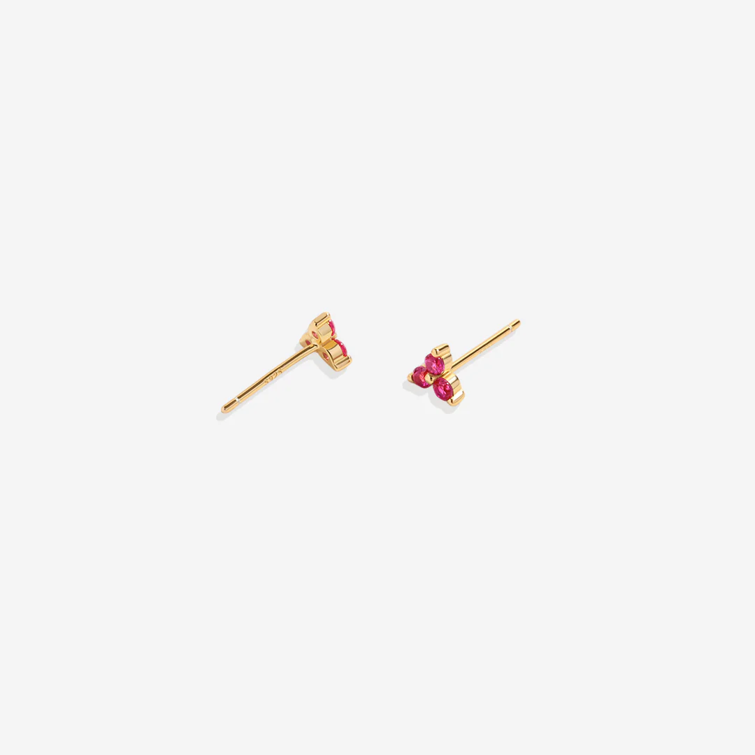 Trinity Birthstone Stud Earrings - Image 7