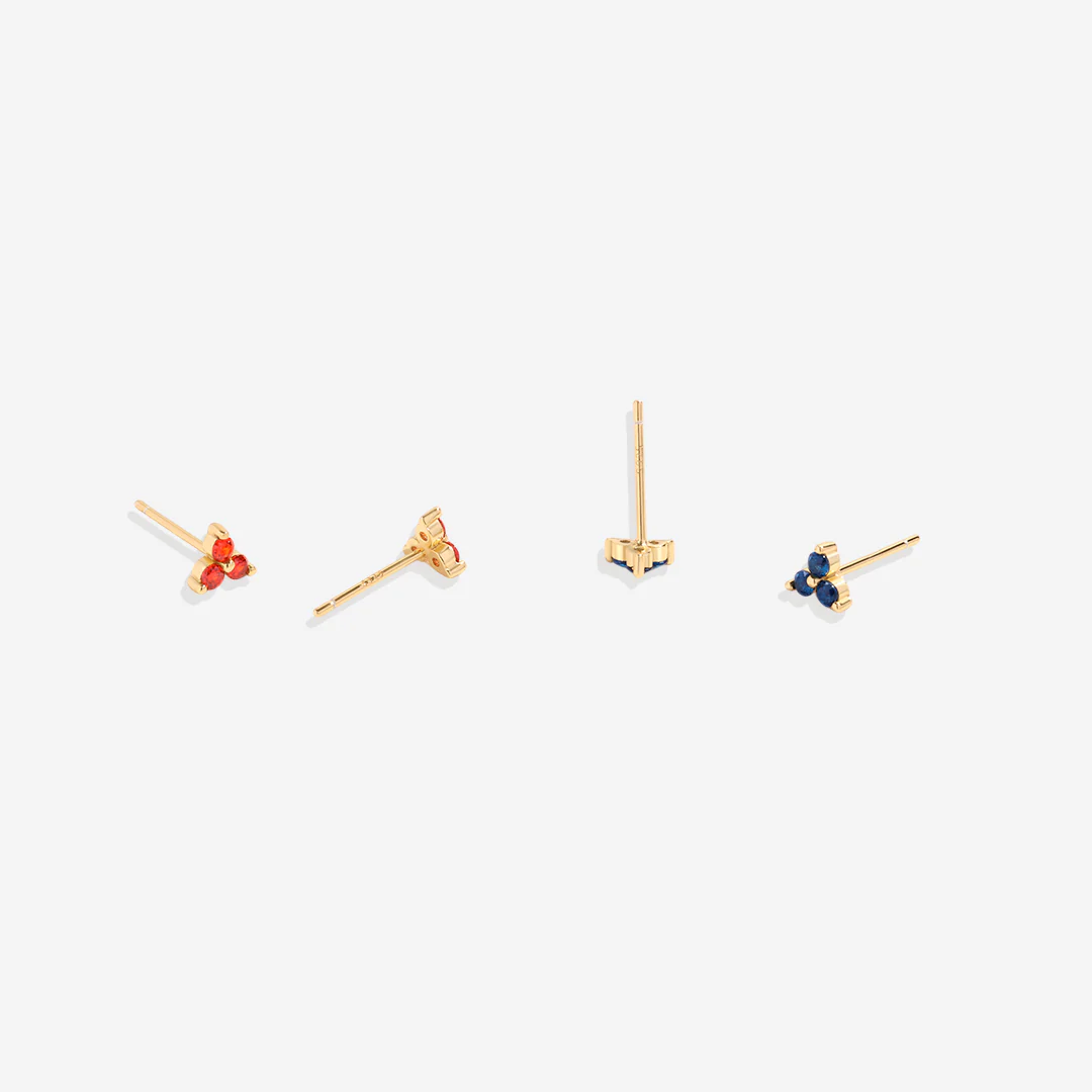 Trinity Birthstone Stud Earrings - Image 9