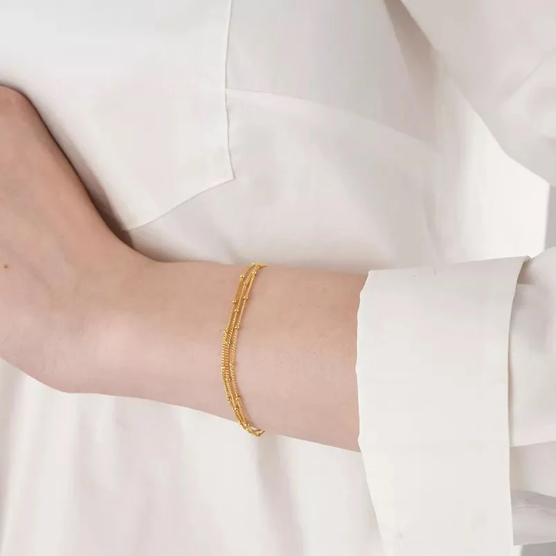 Triple Layer Satellite Chain Bracelet - Image 11