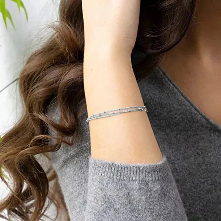 Triple Layer Satellite Chain Bracelet - Image 14