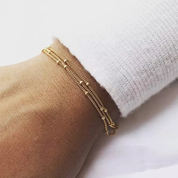 Triple Layer Satellite Chain Bracelet - Image 6