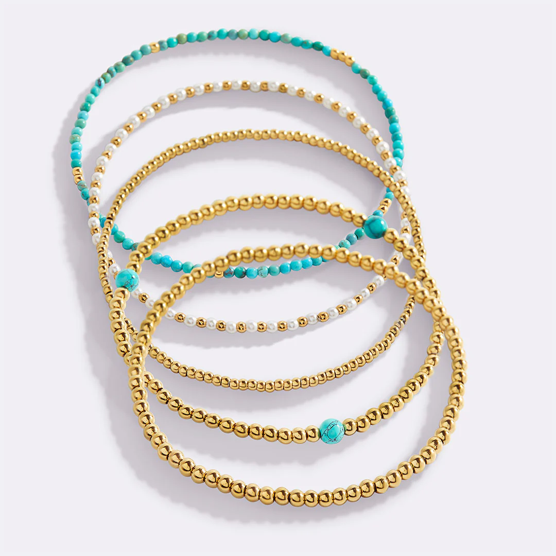 Turquoise Beaded Bracelet Stacking Set - Image 11