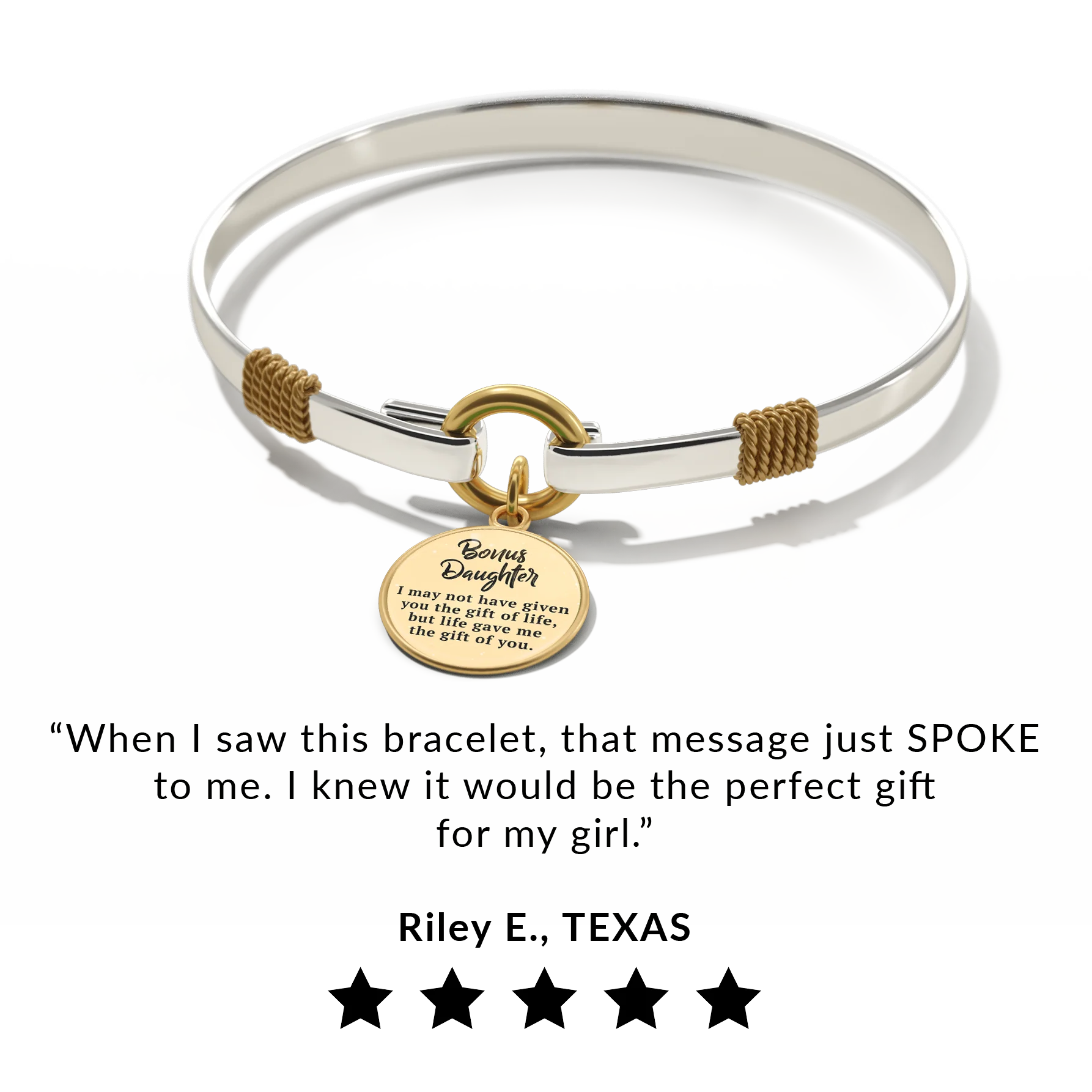 Bonus Daughter - Two-Tone Custom Charm Bracelet - Image 38