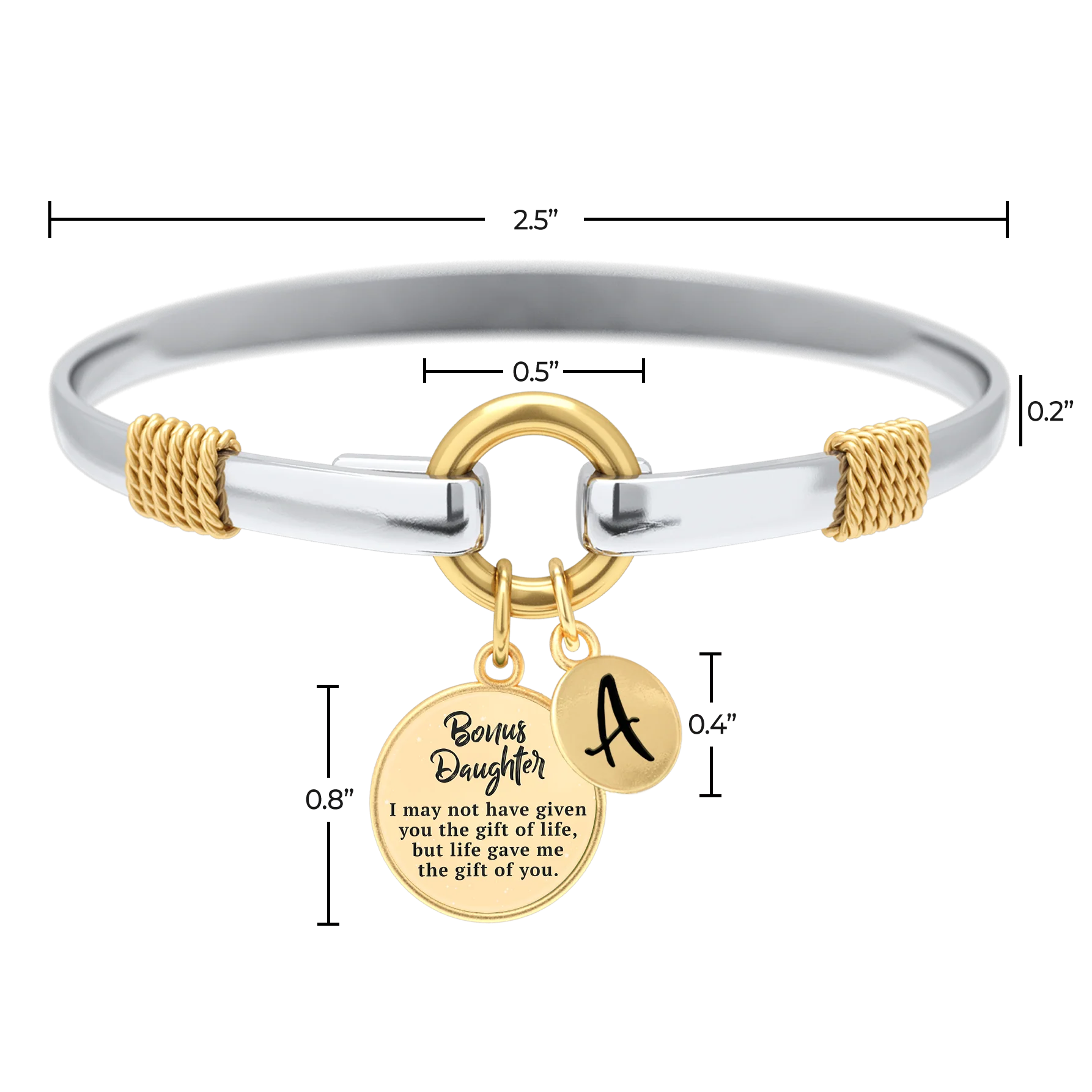 Bonus Daughter - Two-Tone Custom Charm Bracelet - Image 8