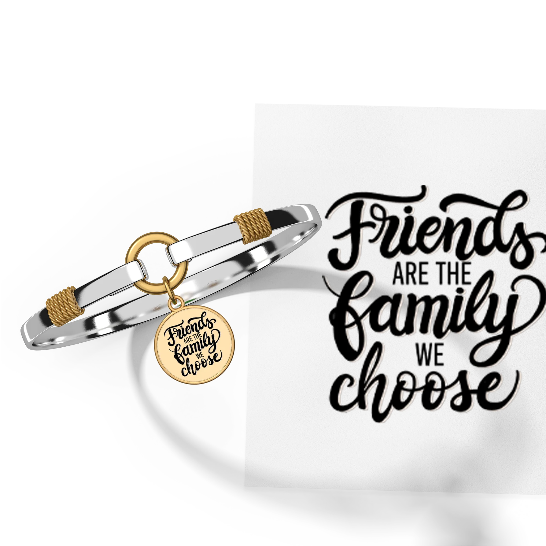 Friends Are The Family We Choose - Gold Background - Two Tone - Image 9
